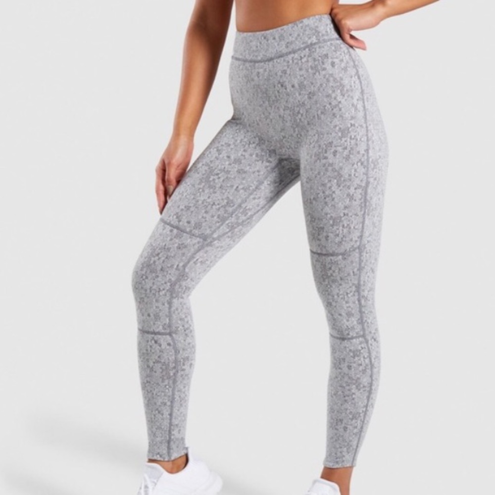 gymshark grey fleur texture leggings